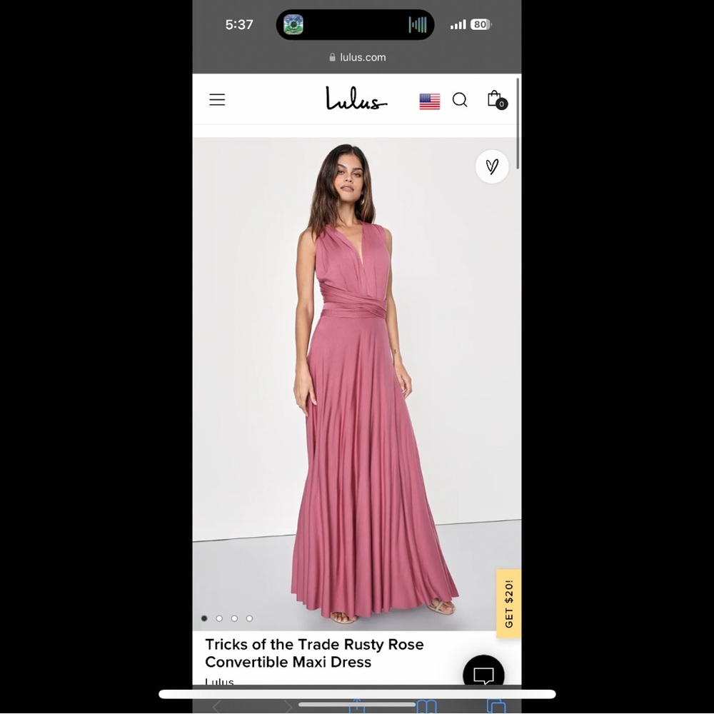 Tricks of the Trade Rusty Rose Convertible Maxi Dress